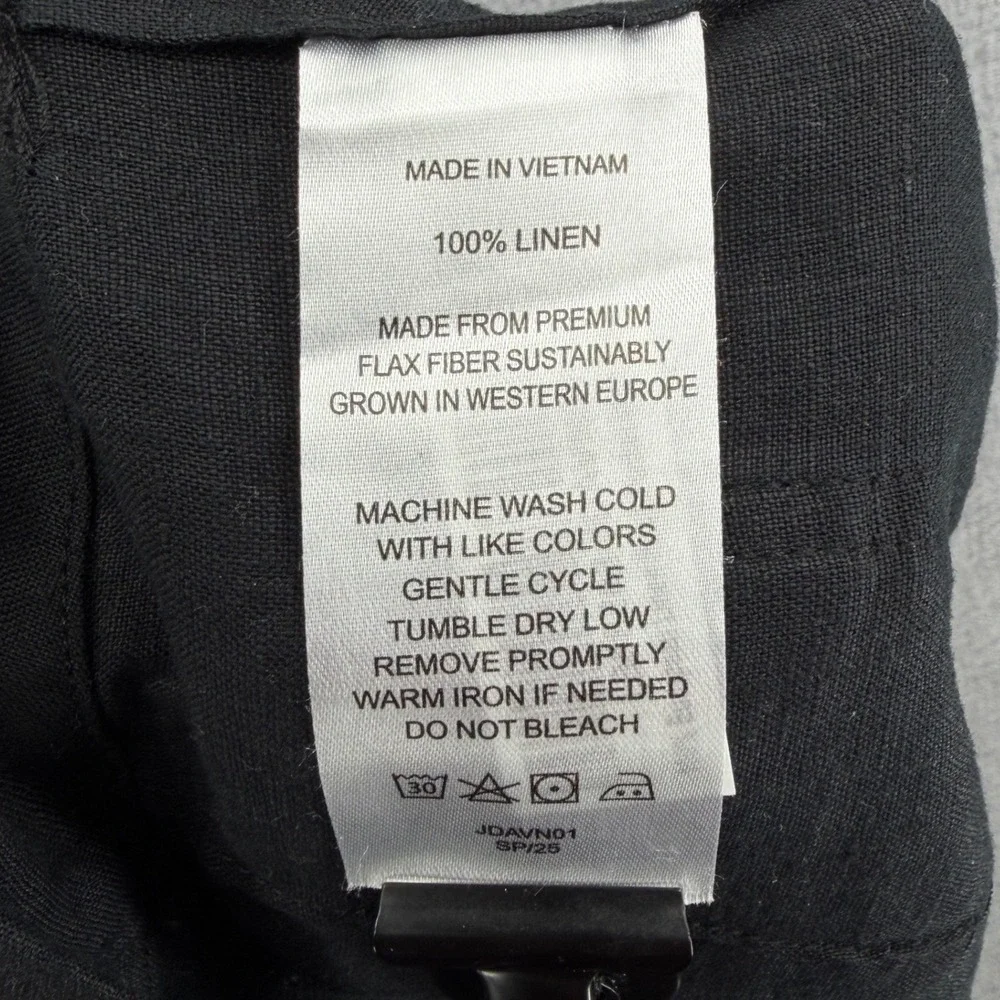Quince European Linen Patch Pocket Wide Leg Pants Black 16 Minimalist Neutral